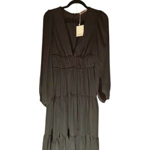 Skylar Rose Chic Black Long Sleeve Dress NWT